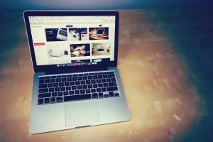 A laptop computer displaying StockSnap.io