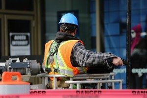 A construction worker on a construction site